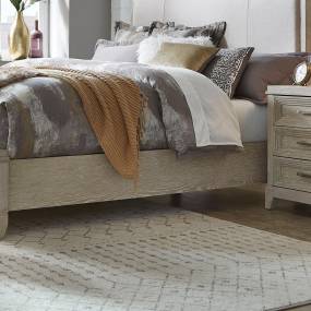 Contemporary Cali King Uph Rails In Washed Taupe & Silver Champagne Finish - Liberty Furniture 902-BR91C