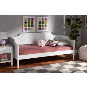 Baxton Studio Alya Classic Traditional Farmhouse White Finished Wood Twin Size Daybed  - Wholesale Interiors MG0016-1-White-Daybed