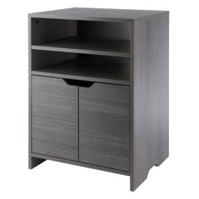 Nova Open Shelf Storage Cabinet In Charcoal  - Winsome Wood 16421