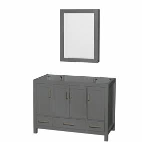 48 inch Single Bathroom Vanity in Dark Gray, No Countertop, No Sink, and Medicine Cabinet - Wyndham WCS141448SKGCXSXXMED