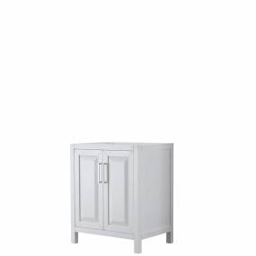 30 inch Single Bathroom Vanity in White, No Countertop, No Sink, and No Mirror - Wyndham WCV252530SWHCXSXXMXX