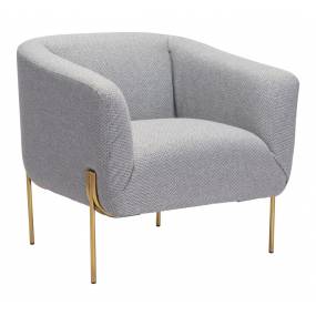 Micaela Arm Chair Gray & Gold - Zuo Modern 101259