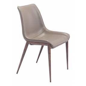 Magnus Dining Chair (Set of 2) Gray & Walnut - Zuo Modern 101272
