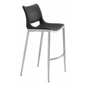 Ace Bar Chair (Set of 2) Black & Silver - Zuo Modern 101284