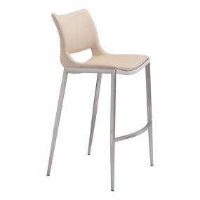 Ace Bar Chair (Set of 2) Light Pink & Silver - Zuo Modern 101285