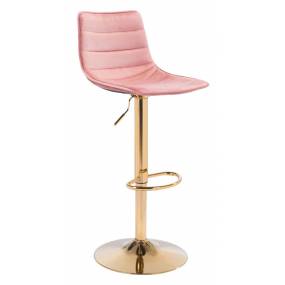Prima Bar Chair Pink & Gold - Zuo Modern 101454