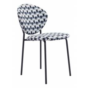 Clyde Dining Chair (Set of 2) Geometric Print & Black - Zuo Modern 101518