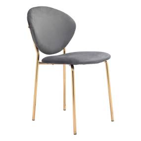 Clyde Dining Chair (Set of 2) Dark Gray & Gold - Zuo Modern 101521