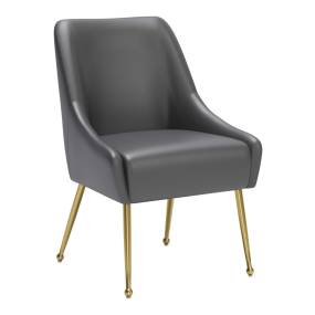 Madelaine Dining Chair Gray & Gold - Zuo Modern 109372