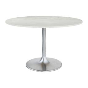 Gotham Dining Table 48" White & Silver - Zuo Modern 109444