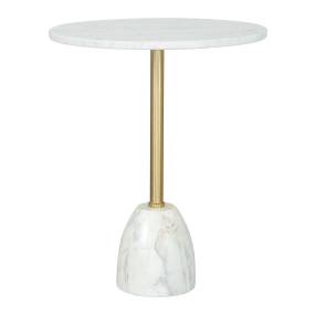 Cynthia Side Table White & Gold - Zuo Modern 109562