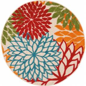 Aloha ALH05 Green 8' Round Large Indoor-outdoor Rug - Nourison ALH05