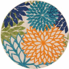 Aloha ALH05 Multicolor 8' Round Large Indoor-outdoor Rug - Nourison ALH05