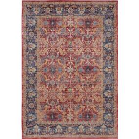 Ankara Global 4' x 6' Red and Blue Multicolor Persian Area Rug - Nourison ANR02