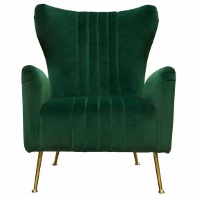 Ava Chair in Emerald Green Velvet w/ Gold Leg - Diamond Sofa AVACHEM