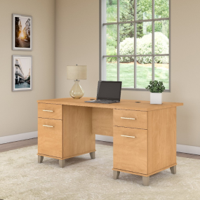 Somerset Office Desk in Maple Cross - Bush Furniture WC81428K