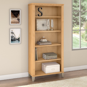 Somerset 5 Shelf Bookcase in Maple Cross - Bush Furniture WC81465