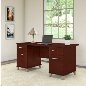 Somerset Office Desk in Hansen Cherry - Bush Furniture WC81728K