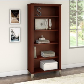 Somerset 5 Shelf Bookcase in Hansen Cherry - Bush Furniture WC81765