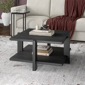 Ingrid 34.66" Wide Square Coffee Table in Charcoal Gray - Hudson & Canal CT1798