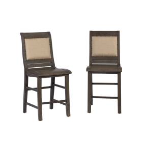 Willow Upholstered Counter Chair in Distressed Dark Gray (Set of 2) - Progressive D801-64