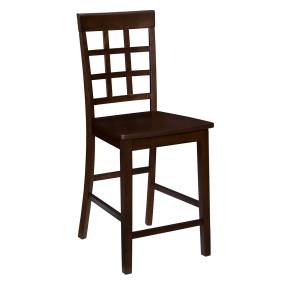 Kinston Window Pane Counter Chair, Set of 2 in Espresso - Progressive Furniture D814-63