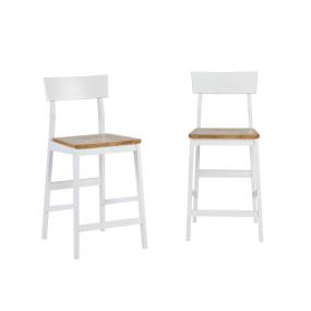 Christy Counter Chair in Light Oak/ White (Set of 2) - Progressive D878-63