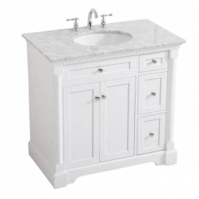 36 inch single bathroom vanity in  White - Elegant Lighting VF53036WH