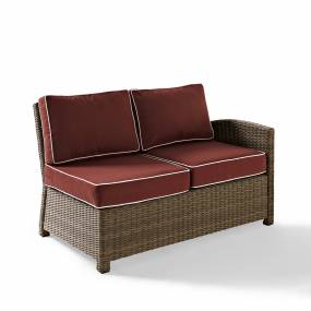 Bradenton Outdoor Wicker Sectional Right Side Loveseat Sangria/Weathered Brown - Crosley KO70015WB-SG