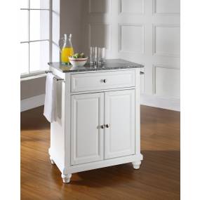 Cambridge Granite Top Portable Kitchen Island/Cart White/Gray - Crosley KF30023DWH