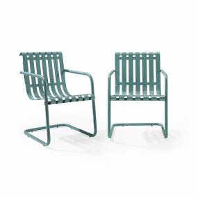 Gracie 2Pc Outdoor Metal Armchair Set Blue - 2 Chairs - Crosley CO1020-BL