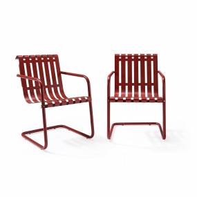 Gracie 2Pc Outdoor Metal Armchair Set Red - 2 Chairs - Crosley CO1020-RE