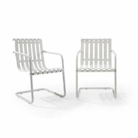 Gracie 2Pc Outdoor Metal Armchair Set White - 2 Chairs - Crosley CO1020-WH