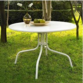 Griffith 39" Outdoor Metal Dining Table White Satin - Crosley CO1012A-WH