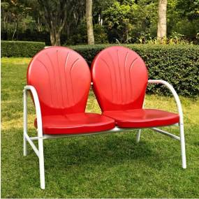 Griffith Outdoor Metal Loveseat Bright Red Gloss - Crosley CO1002A-RE