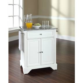 Lafayette Granite Top Portable Kitchen Island/Cart White/Gray - Crosley KF30023BWH