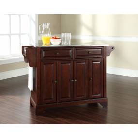 Lafayette Stainless Steel Top Full Size Kitchen Island/Cart Mahogany/Stainless Steel - Crosley KF30002BMA