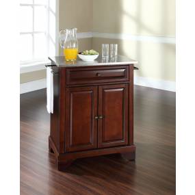 Lafayette Stainless Steel Top Portable Kitchen Island/Cart Mahogany/Stainless Steel - Crosley KF30022BMA