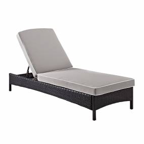 Palm Harbor Outdoor Wicker Chaise Lounge Gray/Brown - Crosley KO70093BR-GY