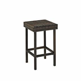 Palm Harbor 2Pc Outdoor Wicker Counter Height Bar Stool Set Brown - 2 Stools - Crosley CO7107-BR