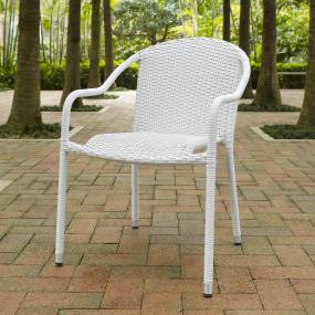 Palm Harbor 4Pc Outdoor Wicker Stackable Chair Set White - 4 Stackable Chairs - Crosley CO7109-WH