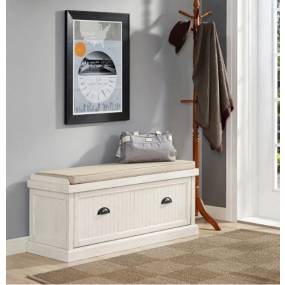 Seaside Entryway Bench Distressed White - Crosley CF6011-WH