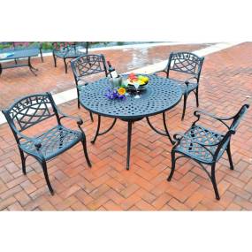 Sedona 42" 5Pc Outdoor Dining Set Black - 42" Table & 4 Armchairs - Crosley KOD6003BK