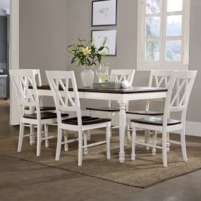 Shelby 7Pc Dining Set Distressed White - Table & 6 Chairs - Crosley KF20001-WH