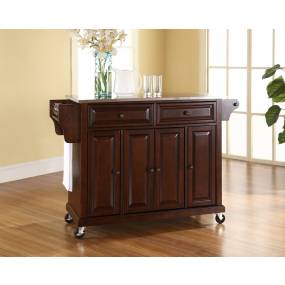 Full Size Stainless Steel Top Kitchen Cart Mahogany/Stainless Steel - Crosley KF30002EMA