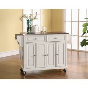 Full Size Stainless Steel Top Kitchen Cart White/Stainless Steel - Crosley KF30002EWH