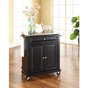 Compact Stainless Steel Top Kitchen Cart Black/Stainless Steel - Crosley KF30022EBK