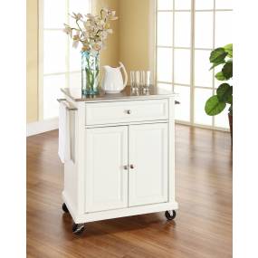 Compact Stainless Steel Top Kitchen Cart White/Stainless Steel - Crosley KF30022EWH