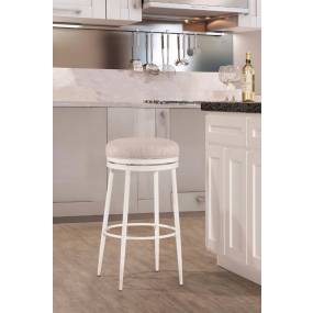 Hillsdale Furniture Aubrie Metal Backless Bar Height Swivel Stool, White - 4556-832
