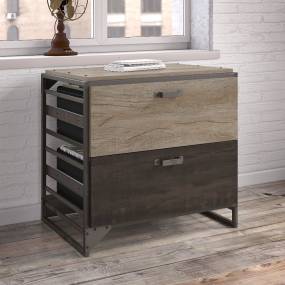 Bush Furniture RFF132RG-03 - Refinery Lateral File Cabinet in Rustic Gray
